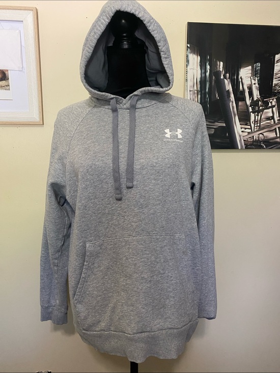 Under Armour Other - Under Armour Light Gray Pullover Hoodie with Front Pocket Sz Small Unisex